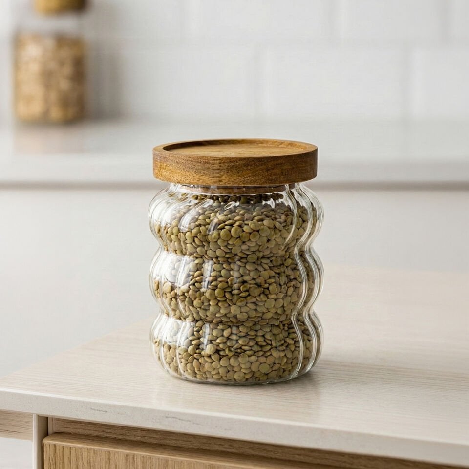 Akasya Kapaklı Borosilikat Kavanoz - 550 CC