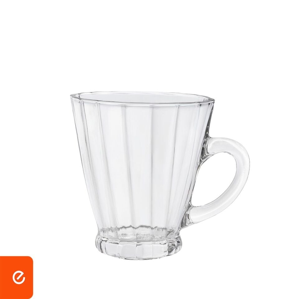 Cam Kupa Seti 180 ml 6'Lı – Dikey Yivli Desen Cam Bardak Seti - 3M300153