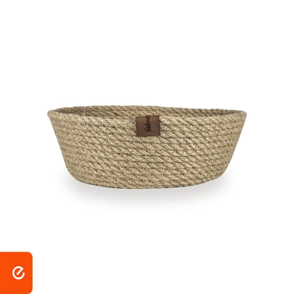 Yuvarlak Dekoratif Jüt Sepet