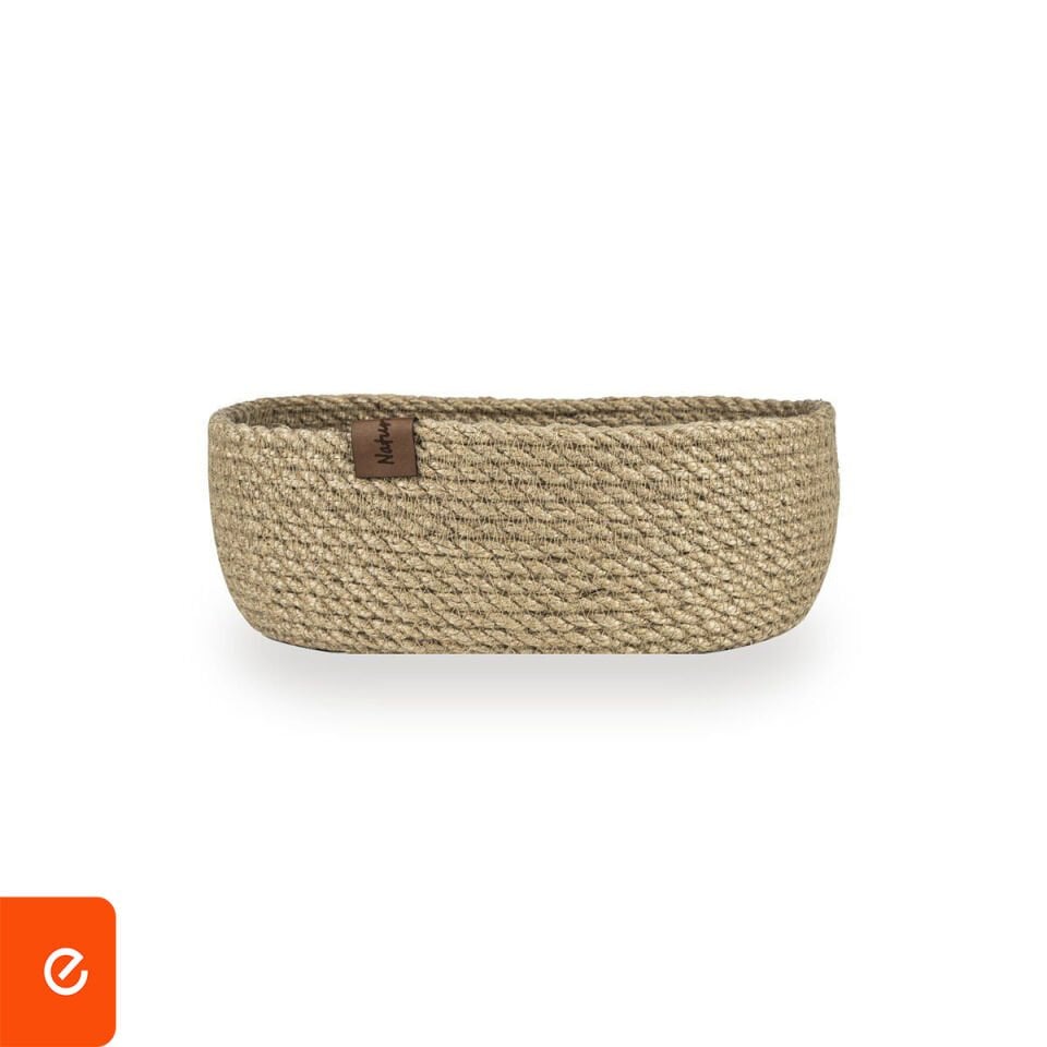 Oval Dekoratif Jüt Sepet - Orta Boy