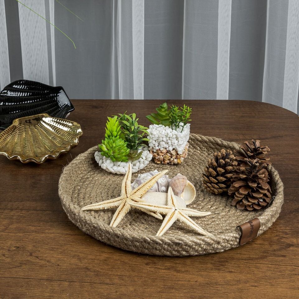 Dekoratif Jüt Aksesuar Sepeti
