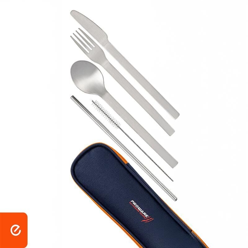 Çantalı Kamp Sofra Seti - Çatal,Kaşık,Bıçak,Pipet, Pipet Temizleme Fırçası