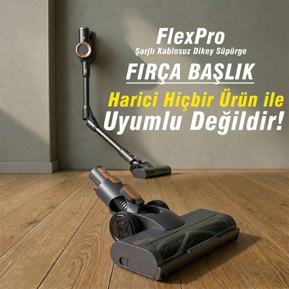FlexPro Şarjlı Kablosuz Dikey Süpürge - Fırçalı Başlık