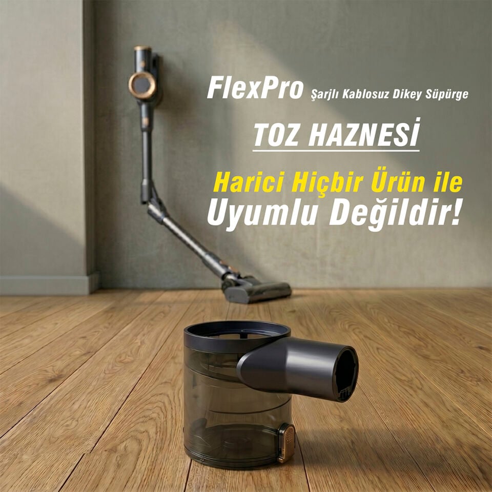 FlexPro Şarjlı Kablosuz Dikey Süpürge - Toz Haznesi