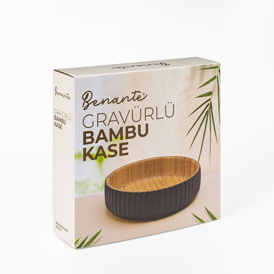 Gravürlü Bambu Kase - Ø22 cm