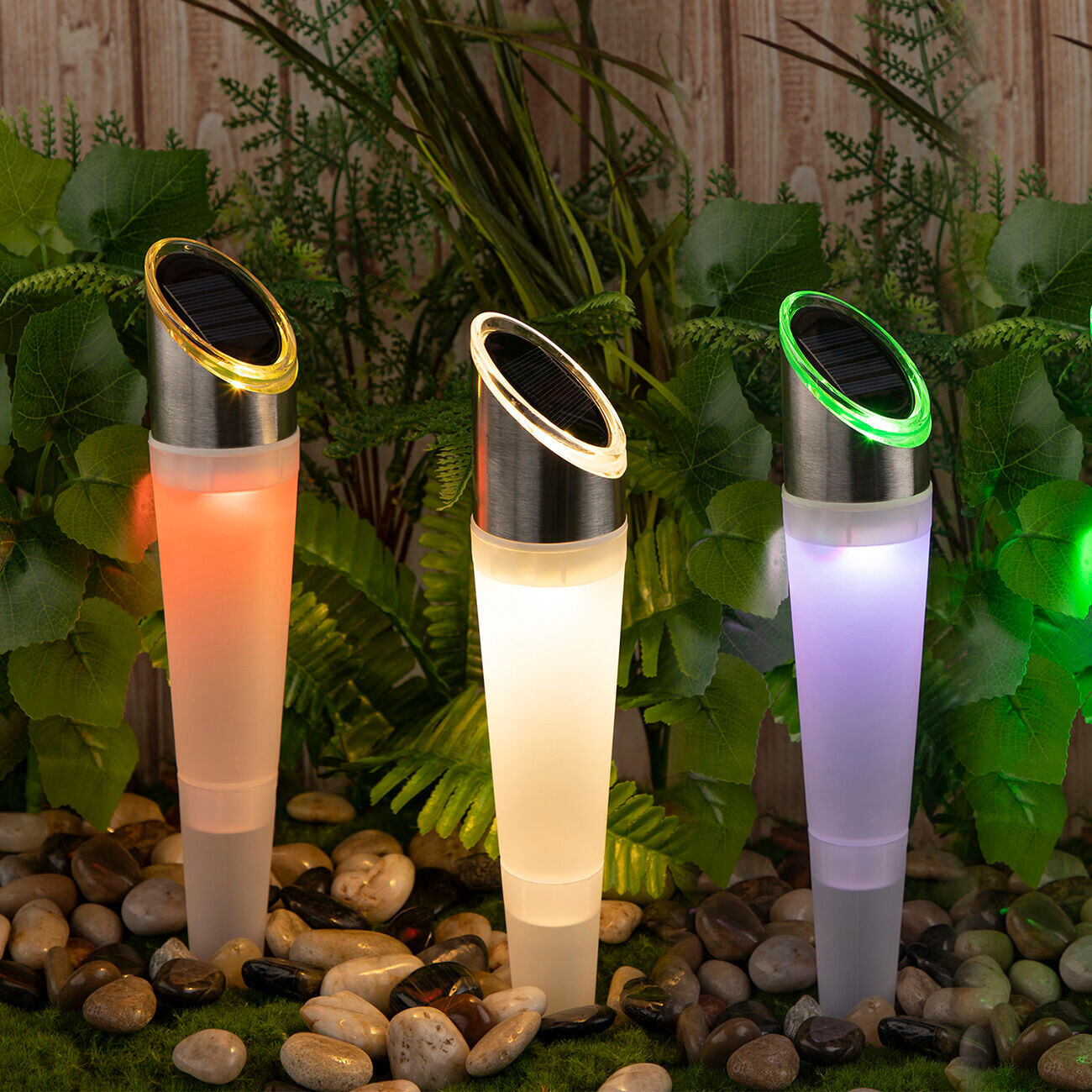 Solar Renkli Led Saplama Aydınlatma