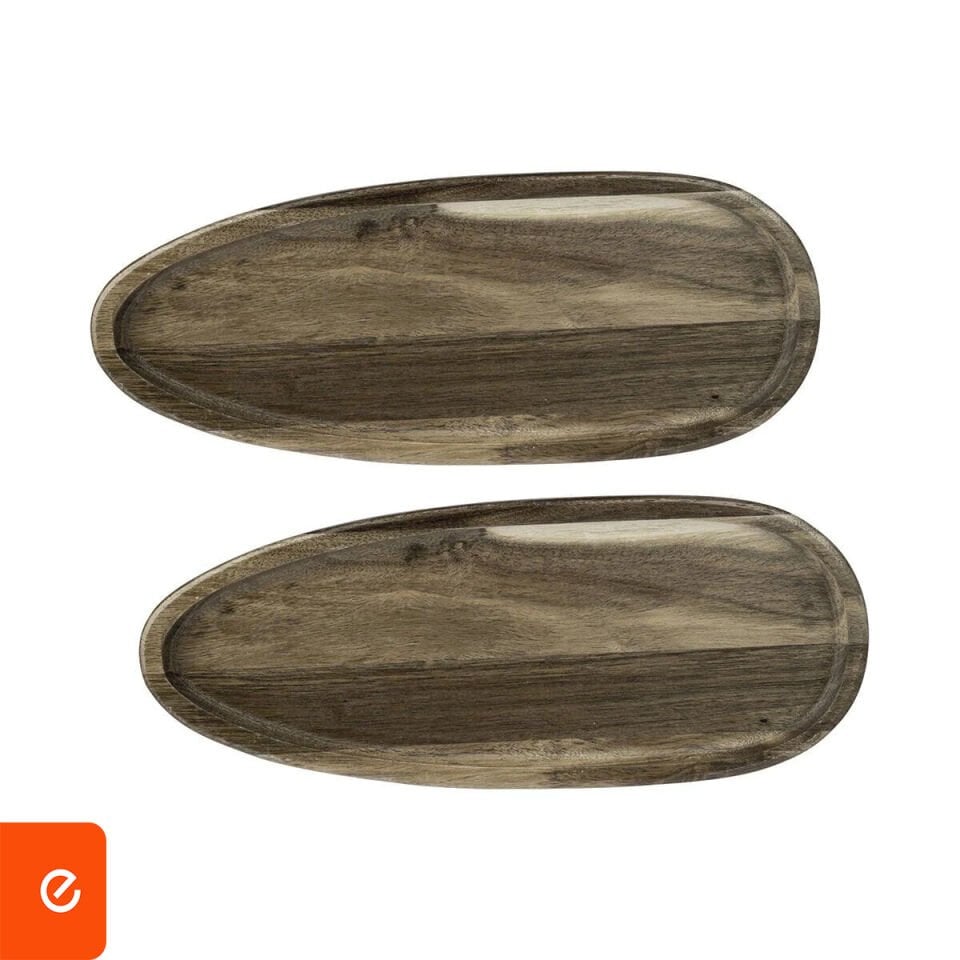 Oval Akasya Sunum Tabağı 2'li