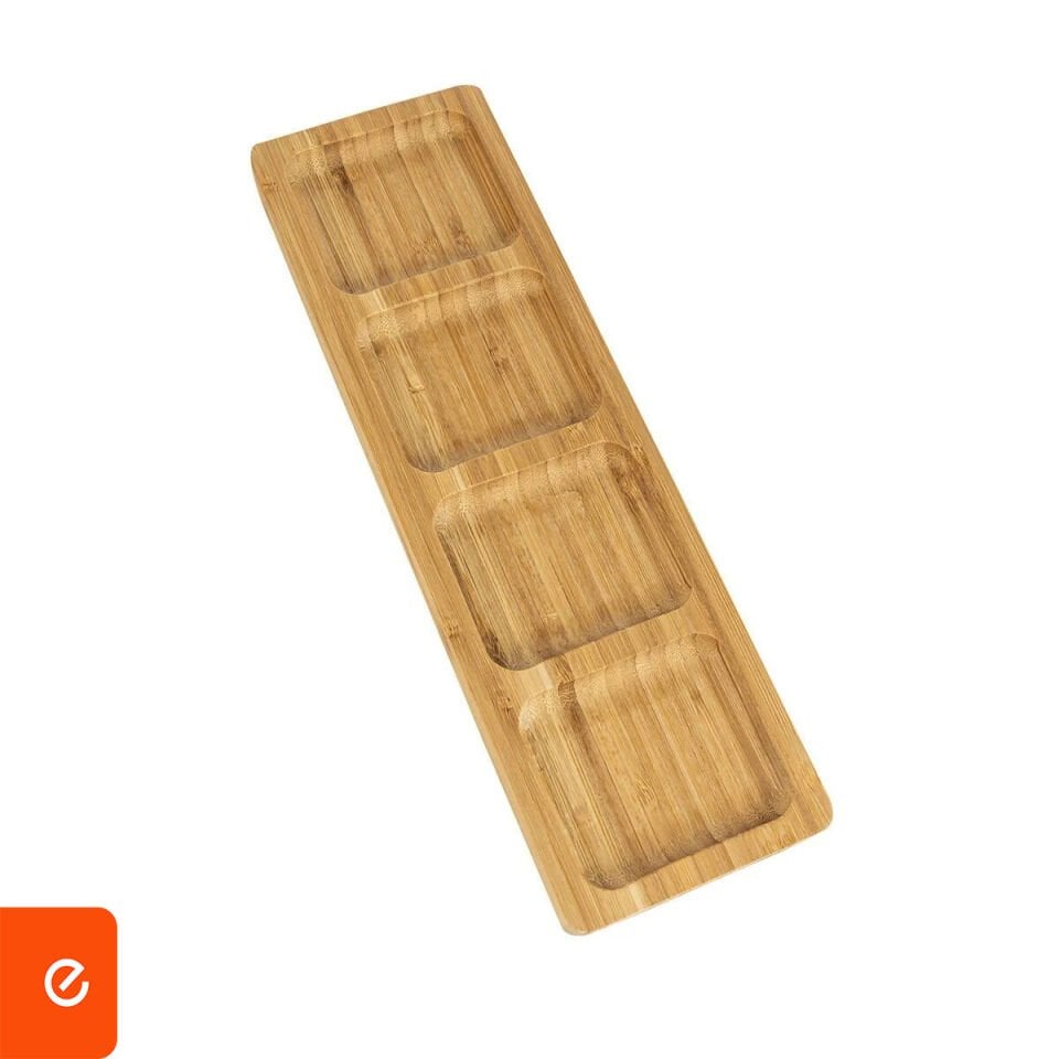 Bambu Sunum Tabağı - 4 Bölmeli