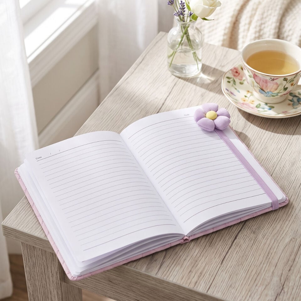 Pelüş ve Eğlenceli Defter - Çiçek Figürlü