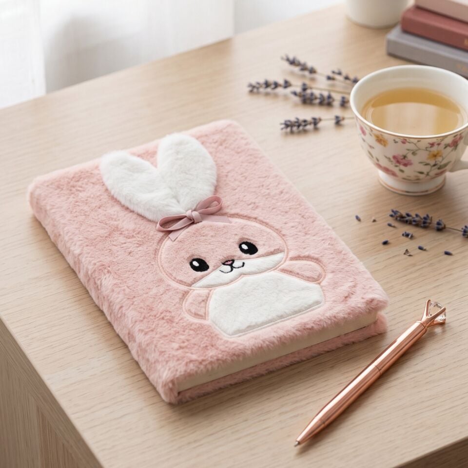 Pelüş ve Eğlenceli Defter - Tavşan Figürlü