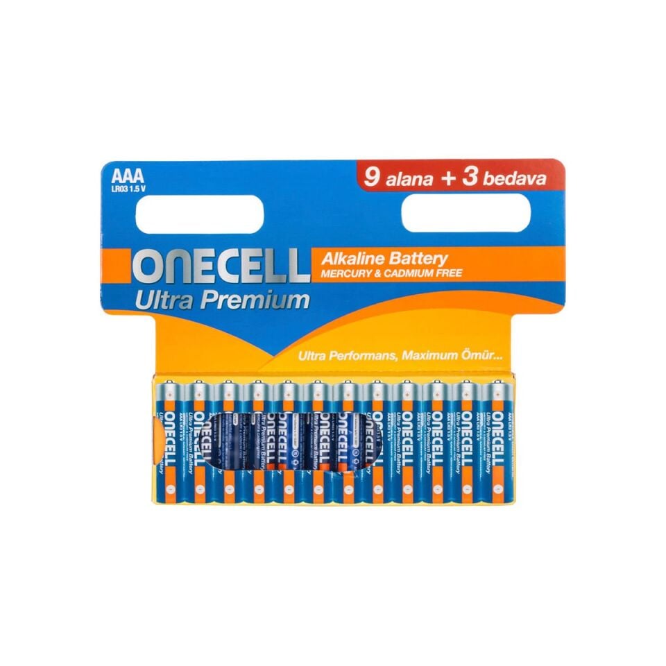 Ultra Premium Alkalin AAA Boy Pil 12'li