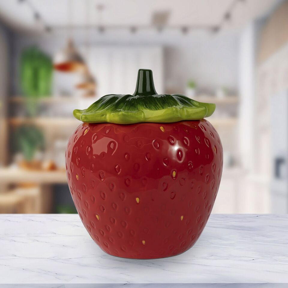 Seramik Kavanoz - Çilek Şekilli