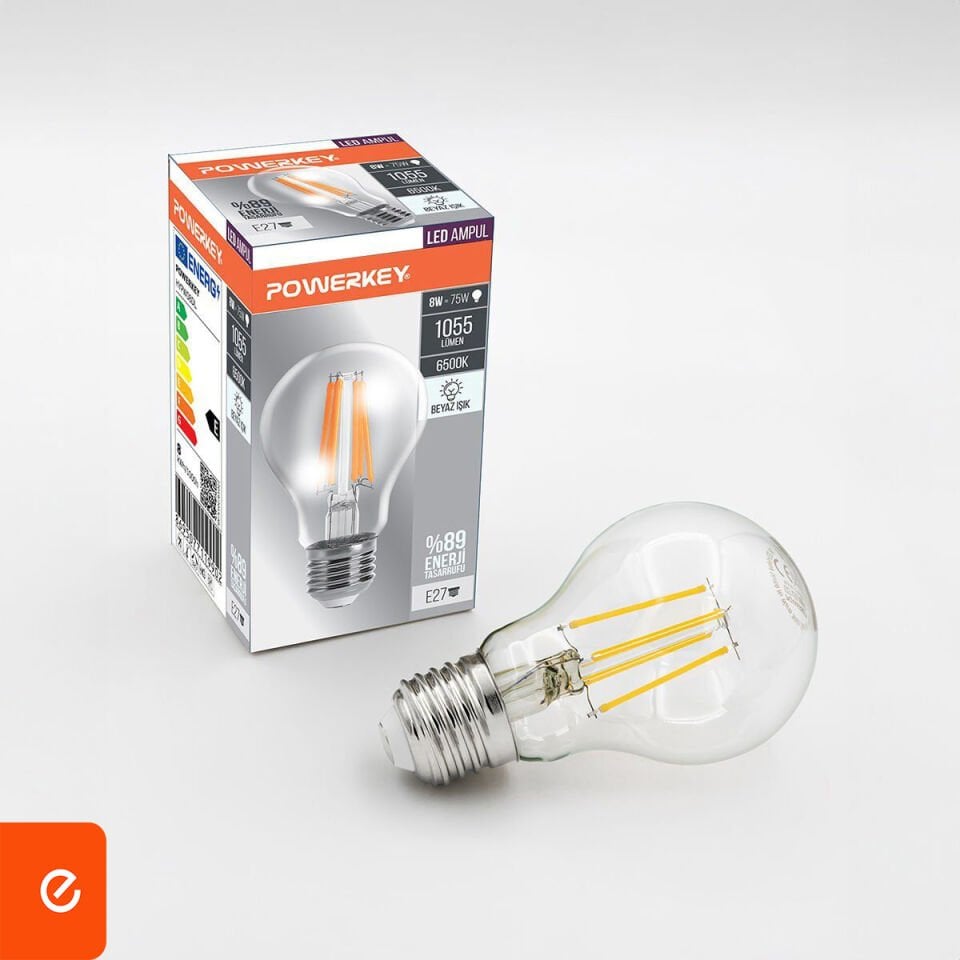 Powerkey - LED Filament Ampul - Beyaz Işık