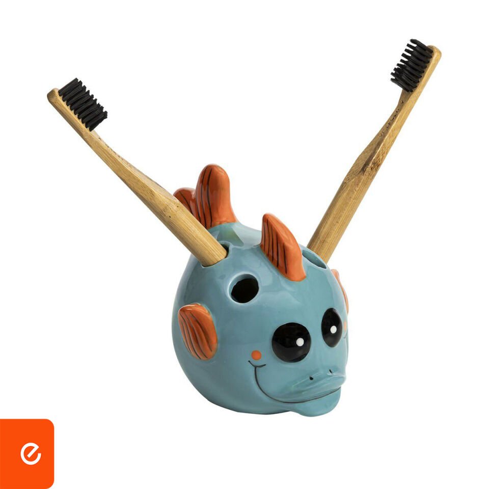 Benante - Balık Figürlü Seramik Diş Fırçalık