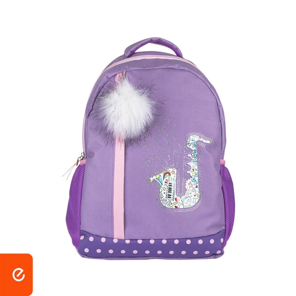 Ponponlu İlkokul Çantası - Enstrüman Desen