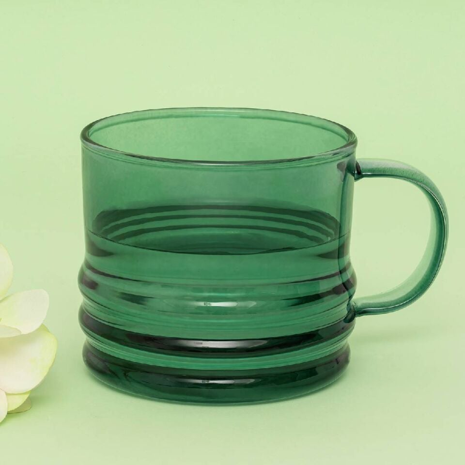 Bombeli Renkli Kulplu Cam Kupa