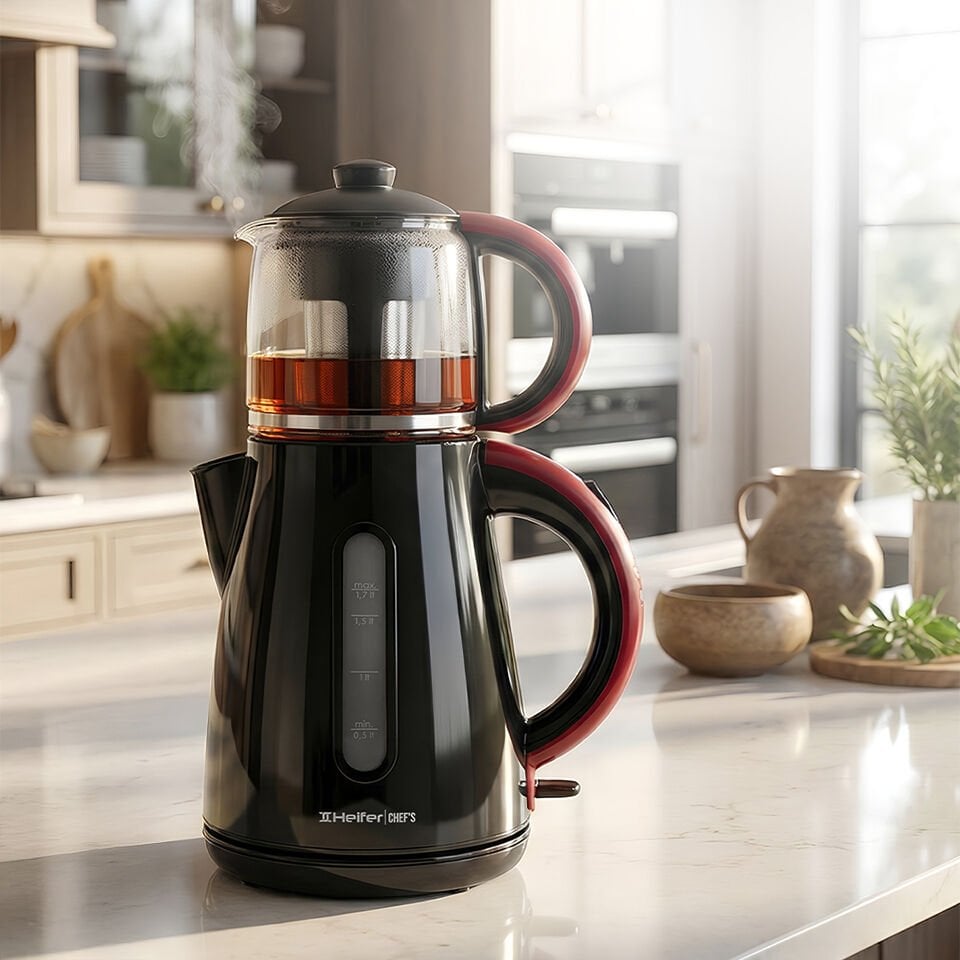 Cam Demlikli Çay Makinesi 1500W