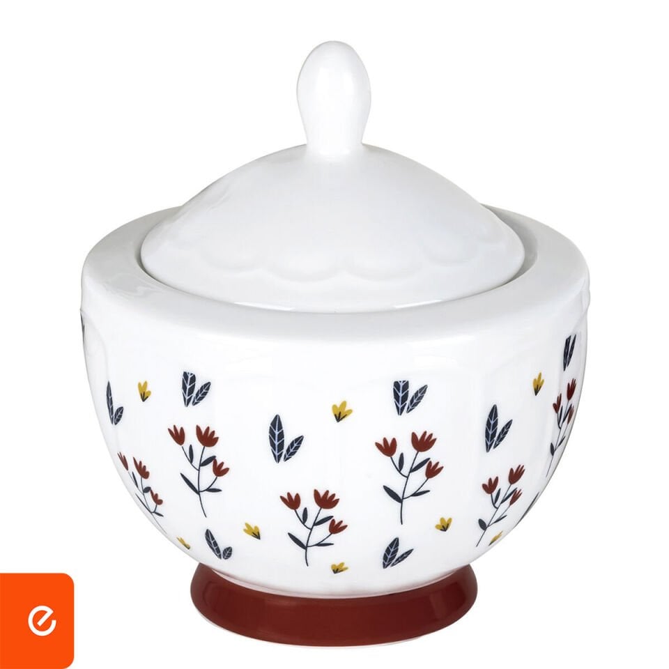 Desenli Porselen Şekerlik