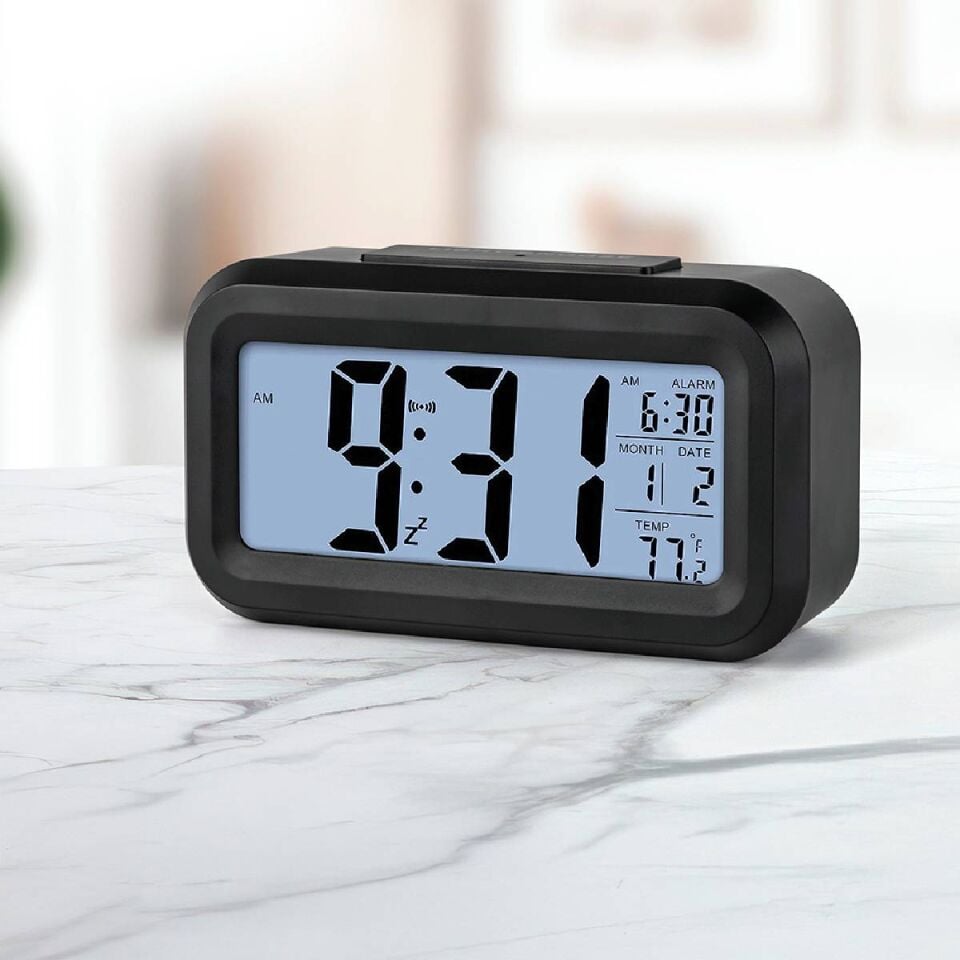 LCD Zaman Göstergeli Siyah Dijital Saat