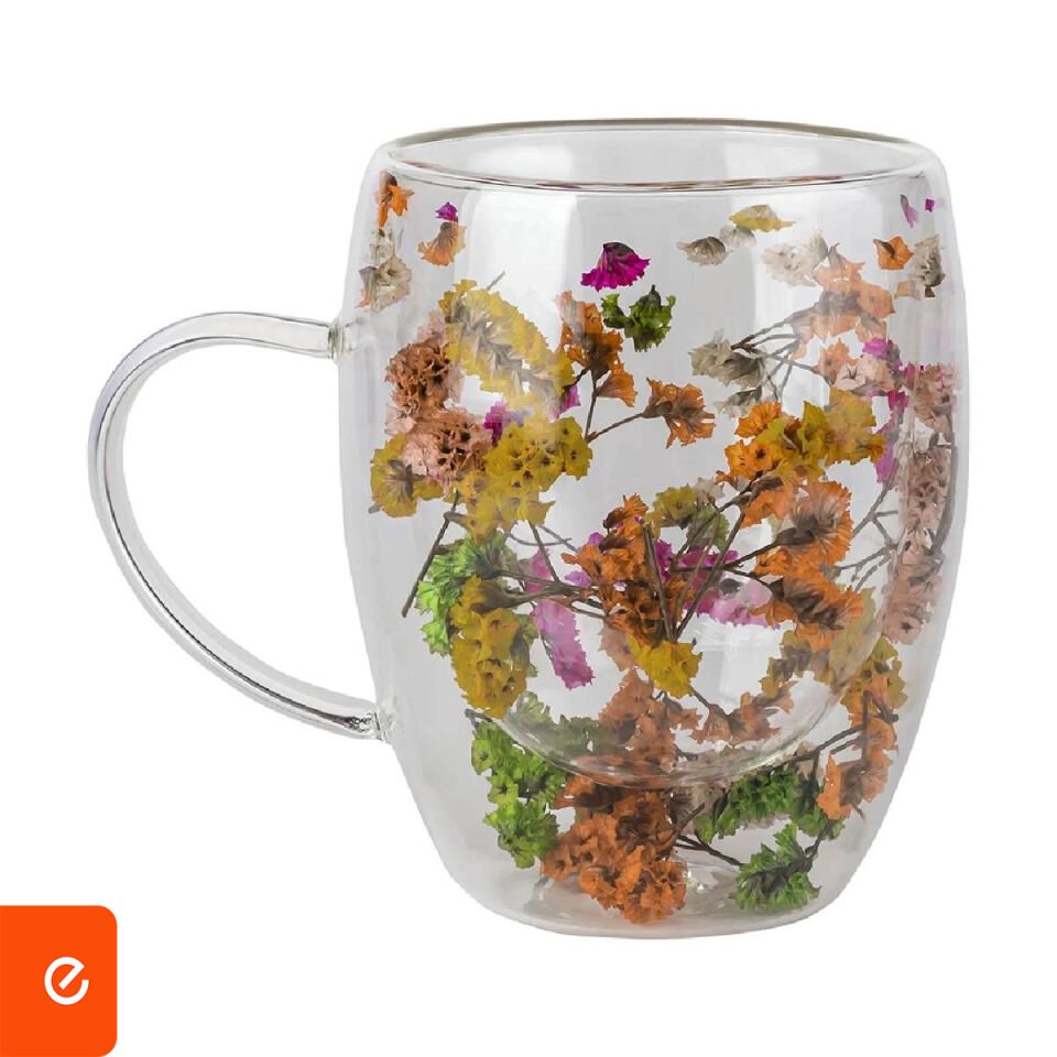 Kuru Çiçekli Çift Cidarlı Kupa