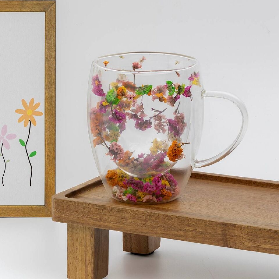 Kuru Çiçekli Çift Cidarlı Kupa