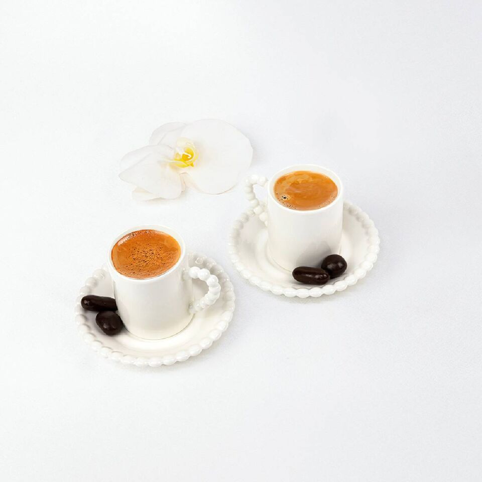 Boncuklu Seramik Kahve Fincan Seti