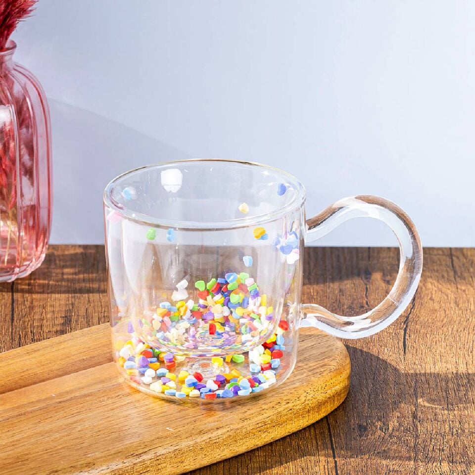 Kalpli Cam Çift Cidarlı Kupa