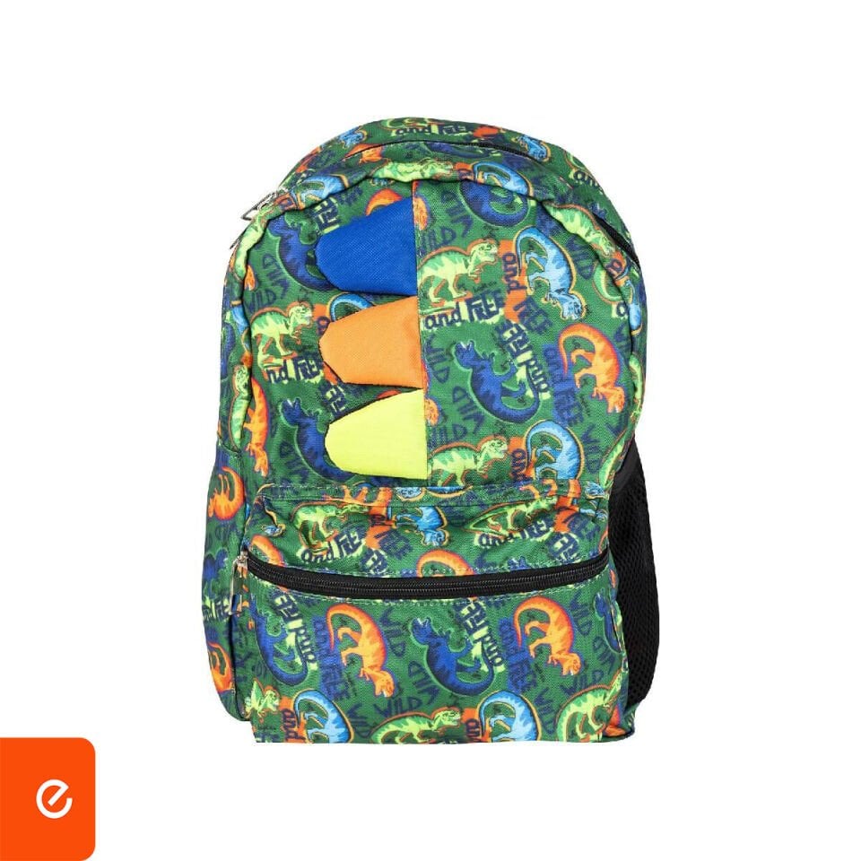 Dinozor Desenli Sırt Çantası Yeşil
