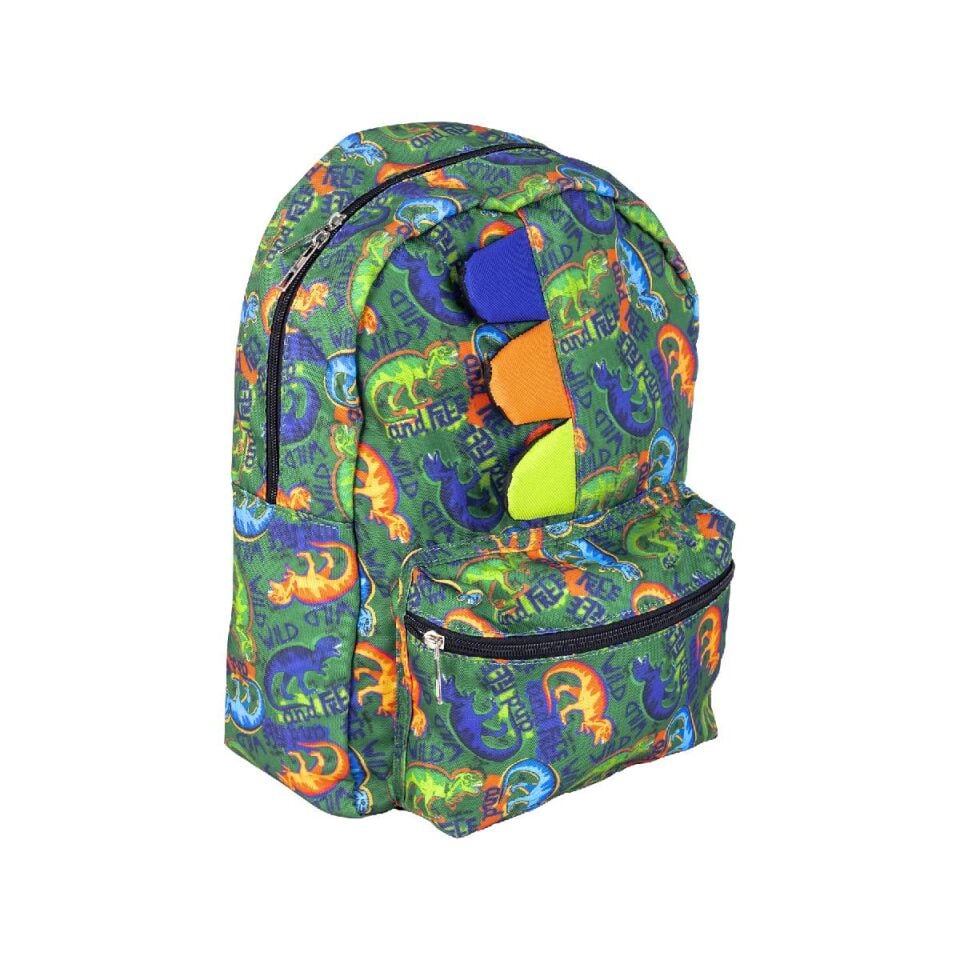 Dinozor Desenli Sırt Çantası Yeşil