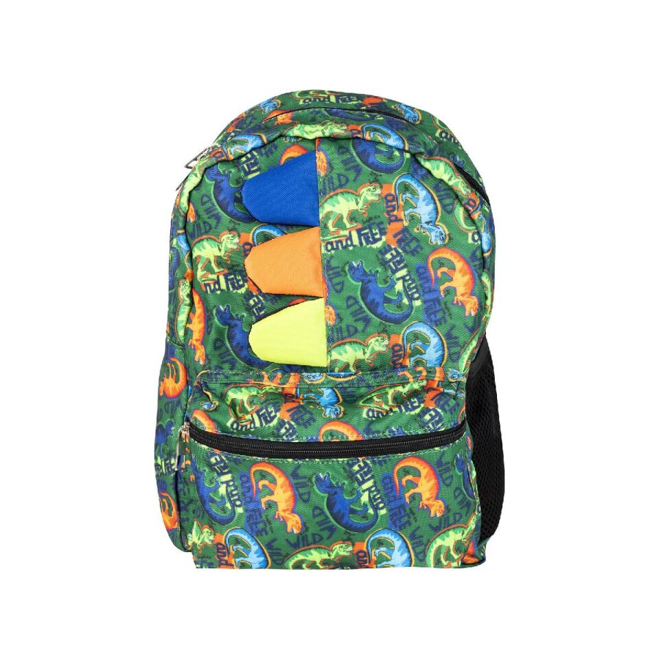 Dinozor Desenli Sırt Çantası Yeşil