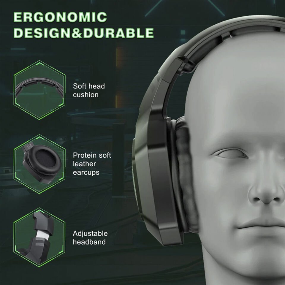 Kablosuz Oyuncu Kulaklığı - B100 Siyah