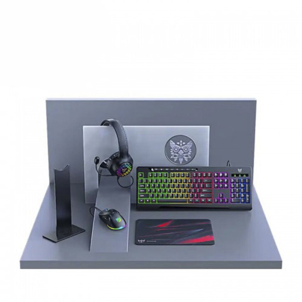Oyuncu Bilgisayar Aksesuarları Seti - Klavye, Mouse, Kulaklık, Stant, Mousepad