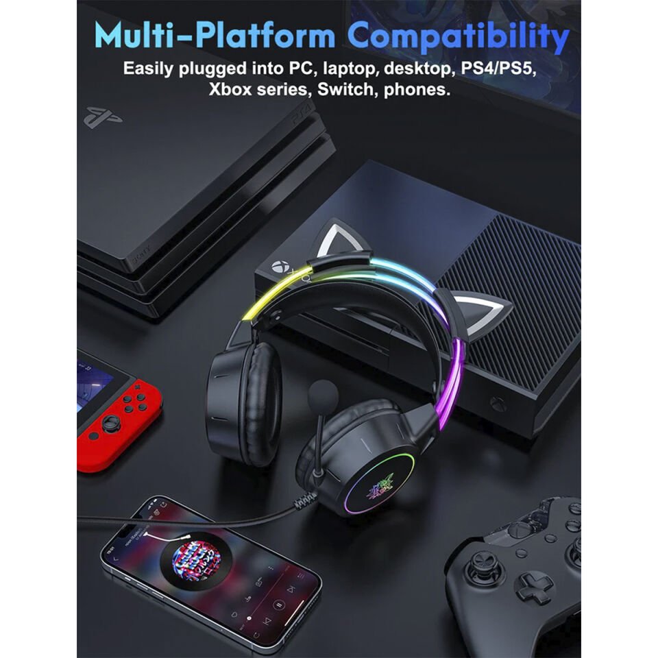 Profesyonel Kablolu Mikrofonlu Oyuncu Kulaklığı - X15Pro Siyah