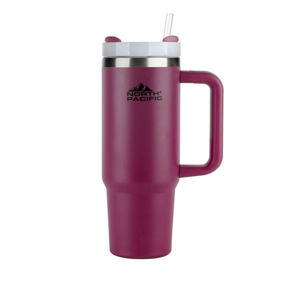 North Pacific Pipetli Termos 900 ML – Paslanmaz Çelik Fuşya