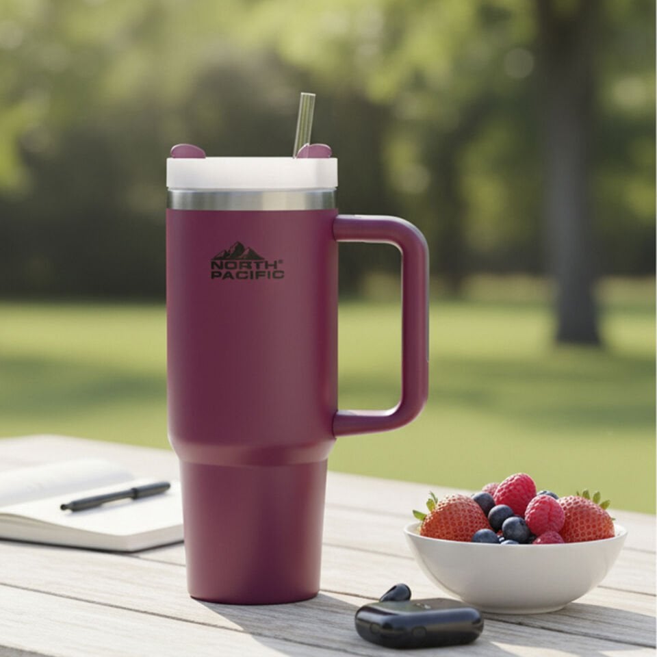 North Pacific Pipetli Termos 900 ML – Paslanmaz Çelik Fuşya