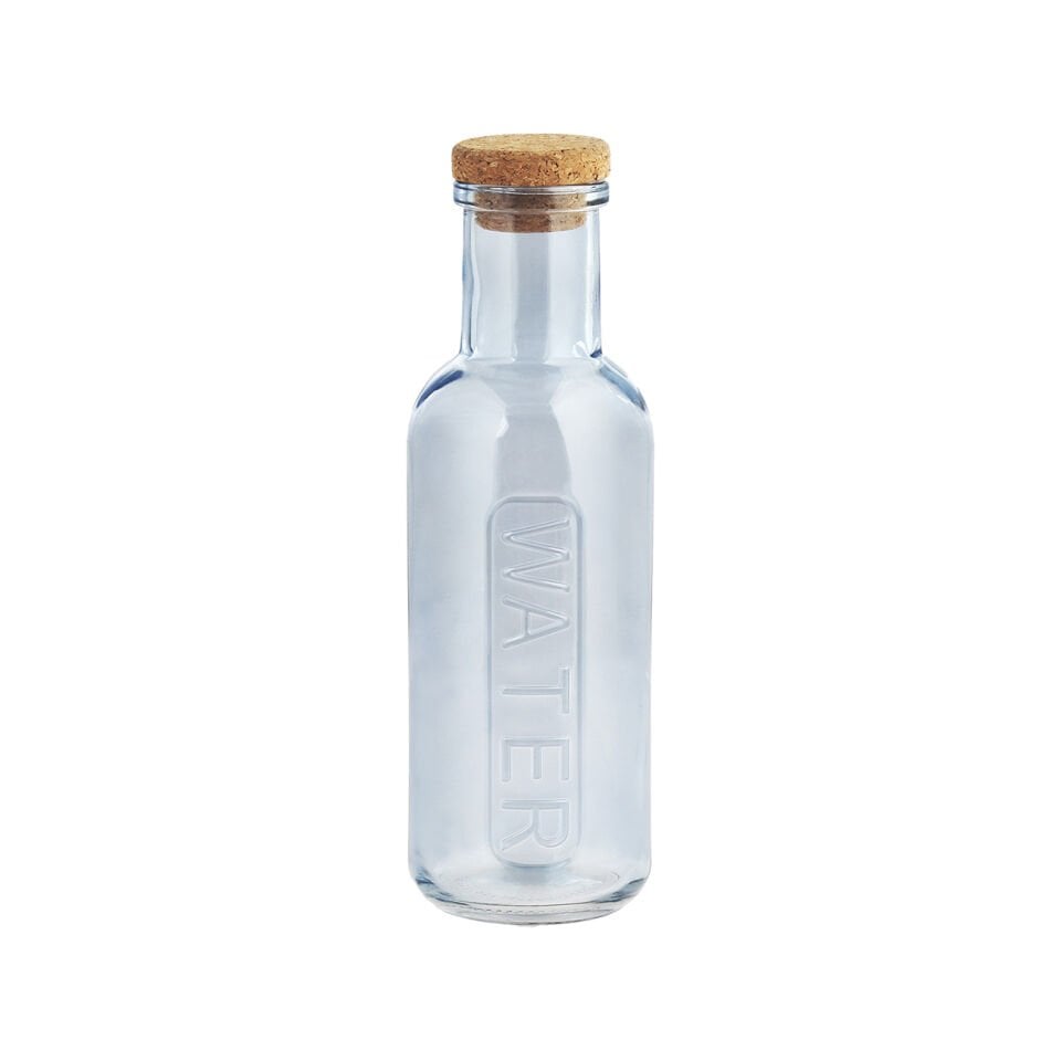 Mantar Kapaklı Renkli Cam Su Şişesi - 1000 ML