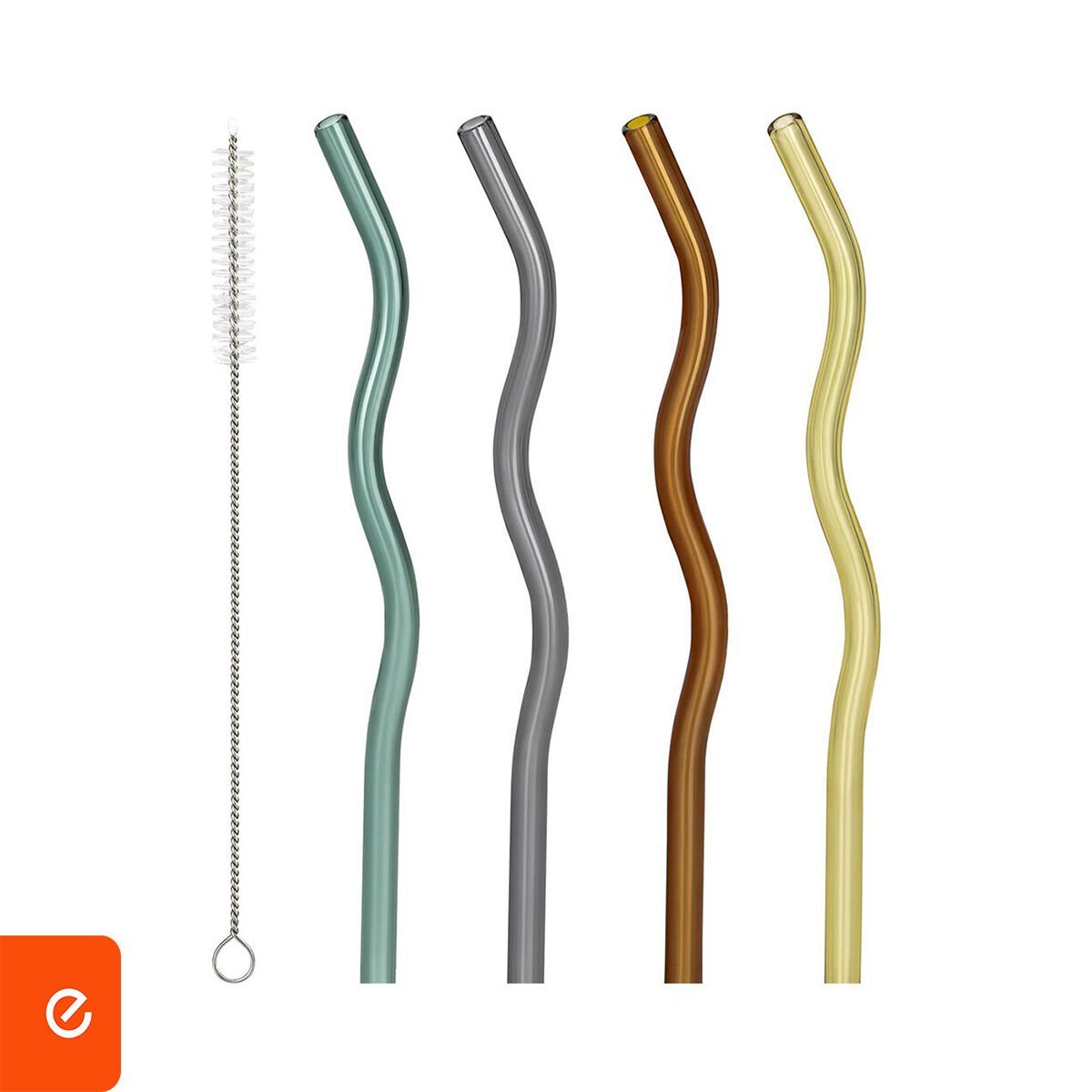 Renkli Cam Pipet ve Fırça Seti - 4'lü