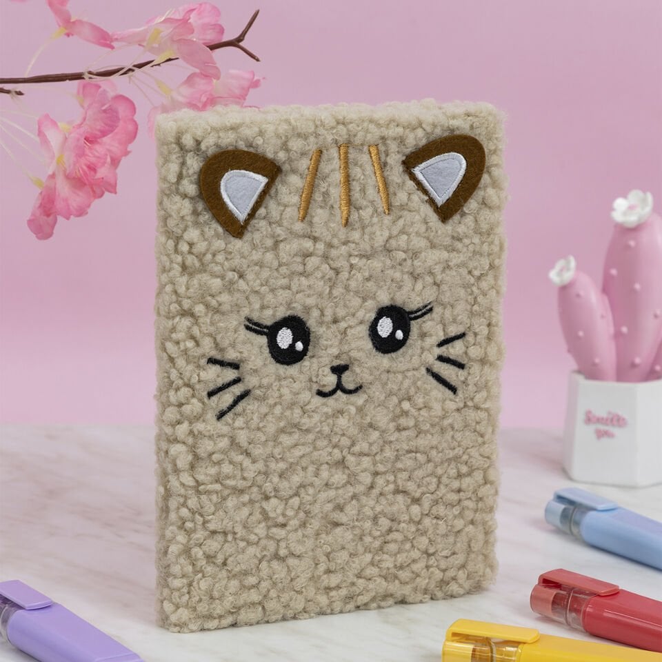 Pelüş ve Eğlenceli Defter - Kedi Figürlü