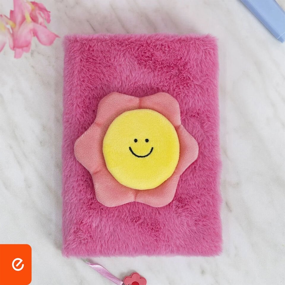 Pelüş ve Eğlenceli Defter - Çiçek Figürlü