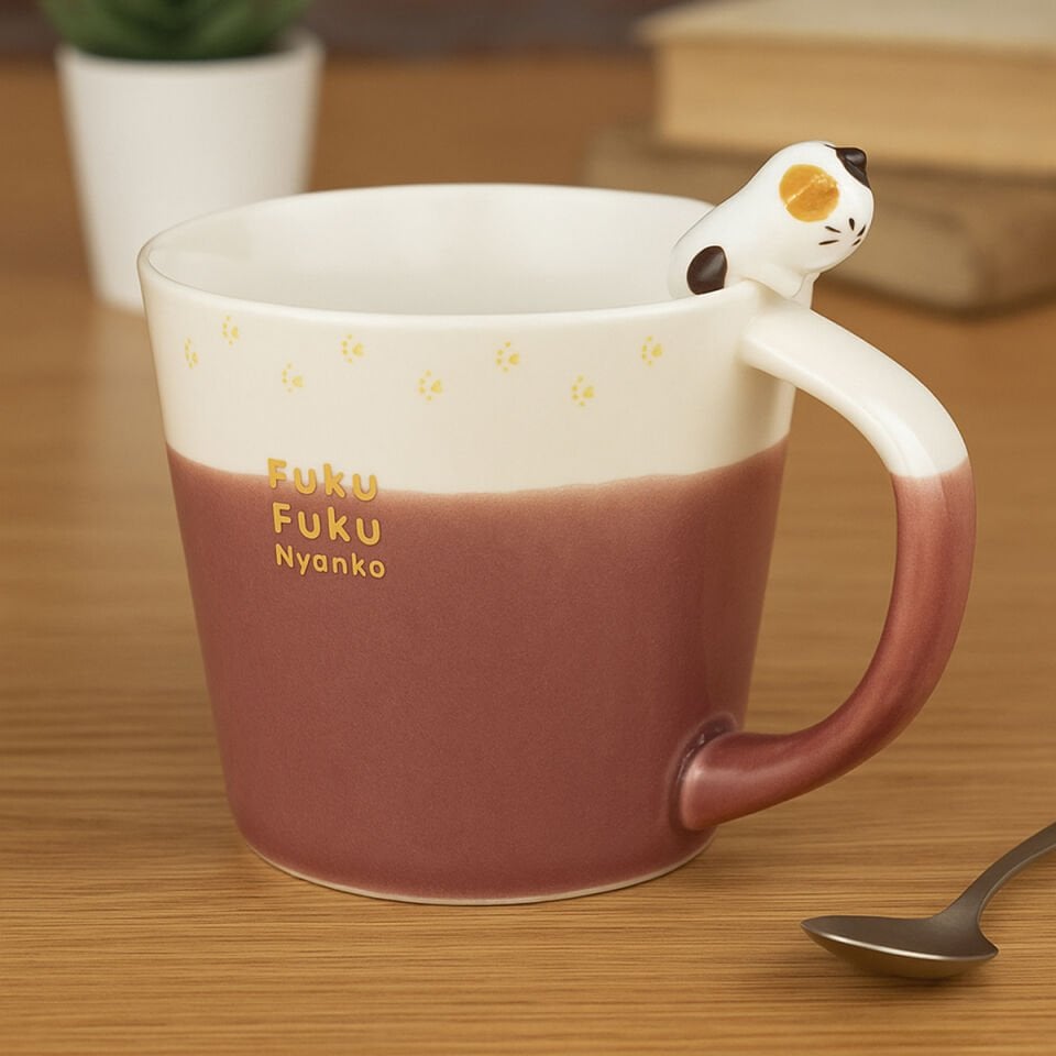 Kedi Figürlü Seramik Kupa - 260 ML