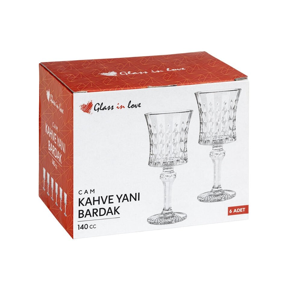 Cam Kahve Yanı Bardak Seti - 6'lı