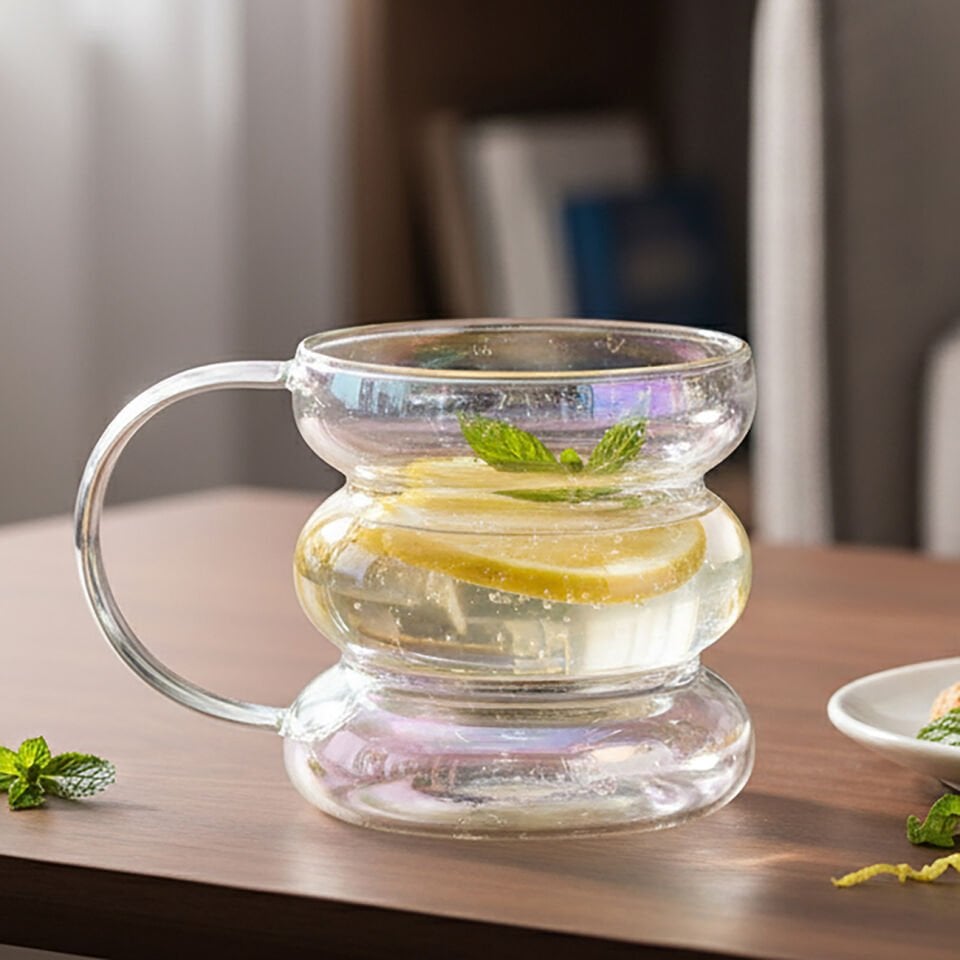 Halkalı Kulplu Cam Bardak - 480 ML